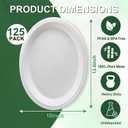 Tinybee Compostable Plates Heavy Duty 12 Inch - 125 Pack Paper Plates Eco-Friendly Large Paper Plates Microwave-Safe, Soak-Proof, Cut Resistant, Disposable Plates for Dinner BBQ Picnic Party, White