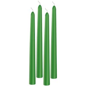 KONNI 0.87×10 Inch Green Taper Candles, Unscented and Smokeless Tall Candlesticks, 4 Pack Tapered Candles with Cotton Wicks, Long Burning, Ideal for Weddings, Dinner Parties, and Home Décor
