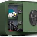 1.0 Cu.ft Digital Safe Box, Home Safe with Keypad, Green | Heavy Duty Solid Steel, Anti-Theft Personal Security Lock Box, for Money Jewelry Valuables, Ideal for Hotel Dorm Office Use