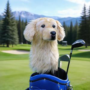 Golden Retriever Golf Club Headcover - Lifelike Plush Dog Head Cover for Driver & Fairway Woods | 460CC Compatible | Premium Gift for Golden Retriever Lovers & Dog Enthusiasts