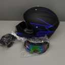 DOT Approved Youth Kids Motocross Helmet - Ultra-Lightweight Full Face Dirt Bike/ATV Helmet with Goggles, Gloves & Face Shield (4-Piece Set) (Small, Black purple)