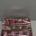 12PCS Red Glitter Christmas Tree Ornaments  3.15 Shatterproof Baubles with Clear Sparkly Sequin & Star Accents, Holiday Ball Decorations for Xmas Tree, Party & Home Dcor (Burgundy Red)