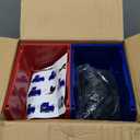 Stackable Storage Bins 12 Pack (7x5x4 Inch), Plastic Stackable Storage Organizer Bins Wall Mounted Hanging Small Parts Bin for Garage, Workbench & Office (Blue & Red)
