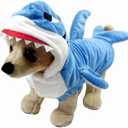 Funny Dog Cat Shark Costumes, Pet Halloween Christmas Cosplay Dress, Large Pet Shark Costume, Animal Fleece Hoodie Warm Outfits Clothes (XXXL Size) (18.1" neck girth; 22.8" chest girth (XXXL), Blue)