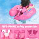 LAYCOL Baby Swimming Float Inflatable Baby Pool Float Ring with Sun Protection Canopy,add Tail no flip Over for Age of 3-36 Months