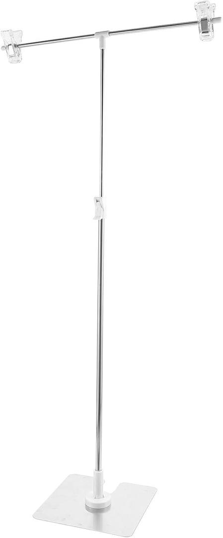 Abaodam Mini Backdrop Stand Adjustable T Shape Background Frame for Photography Food and Small Product Shoots Compact Stainless Steel Design