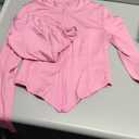 Adogirl Two Piece Tennis Skirt Sets for Women with Shorts Long Sleeve 2 Piece Outfits Zipper Jacket Pleated Mini Dress (Large, Pink)