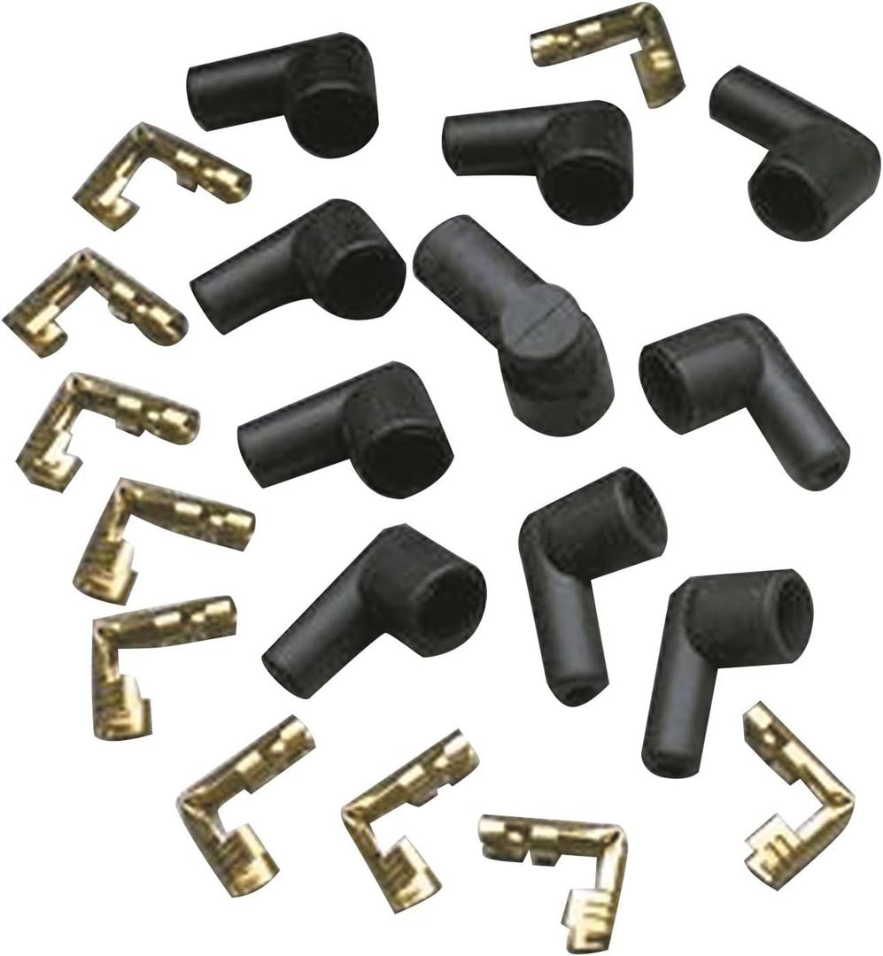 Taylor Cable 46057 Socket Style 90-Degree Distributor and Coil Spark Plug Boot and Terminal Kit, Black