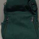 FADEON Leather Backpack Purse for Women Designer Travel Backpack Purses PU Fashion Ladies Shoulder Bag with Tassel (Medium (14-in Height), 1 Dark Green Nubuck Style)