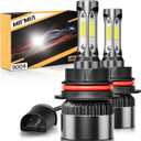 9004 LED Bulbs, 40000LM 800% Brighter, Backup HB1 Bulb 6000K Cool White, Plug and Play IP68 Waterproof Replacement, Pack of 2, Interior Lights Dome Map Door License Plate Lights