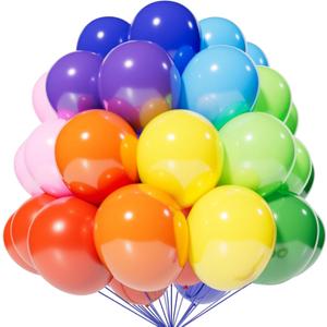 120 Balloons Rainbow Set 12 Inches, Assorted Color Latex Balloons Made With Strong Multicolored Latex for Birthday Baby Shower Wedding Party Supplies Arch Garland Decoration