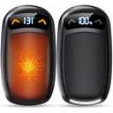 Rechargeable Hand Warmer 2Pack, AI Chips Electric Hand Warmers with LED Display, 3 Temps Portable Magnetic Handwarmers, Pocket-Sized Electronic Hand Warmers for Women, Man, Camping, Hunting, Christmas