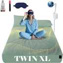 NAGS Grounding Sheets,Grounding Bedding Sheet, Soft Cotton with Pure Silver Fitted Grounded Sheet for Improved Sleep,Pain Relief (Green, Twin XL,39 * 80 * 13.5inch)