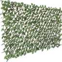 TANG 1PC Artificial Leaf Expandable Privacy Fence Screen, Faux Boxwood Stretchable Lattice Panels for Patio Backyard Balcony Screens Greenery Wall Decoration, Ivy Single Side