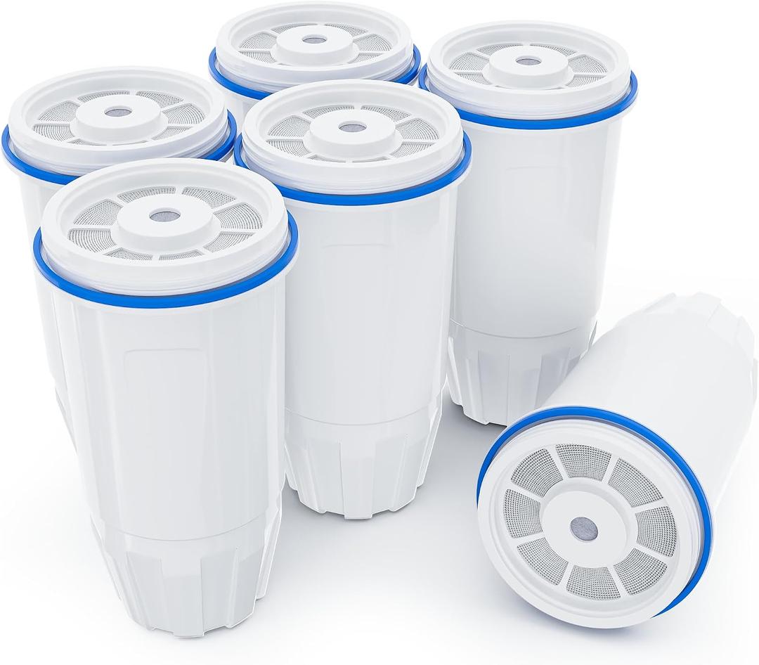 Water Filter Replacement by NUTTUTO Compatible with Zero Pitcher and Dispensers, for ZR-001, ZR-017 ZP-006 ZD-013 ZS-008, Multistage Filtration System to Reduce Lead, TDS, PFOA/PFOS, Chlorine, 6 Packs
