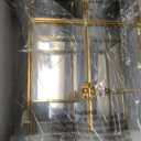 ELLDOO 5 Slots Clear Glass Storage Box, Gold Jewelry Makeup Display Organizer Case, Decorative Tower Box Storage for Trinket Perfume Lipstick Figure Statue Toy Display