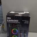 Karaoke Machine, Portable Bluetooth Speaker with 2 Wireless Karaoke Microphones, Karaoke Machine for Adults Kids with PA System,Stage Monitors Support TWS/TF/USB/AUX for Home Party Stage (Black)