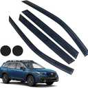 Rain Guards for Subaru Outback 2010-2014, Tape-on Side Window Deflectors, Window Visors for Subaru Cars - 4 Rain Guards & 2 Car Coasters