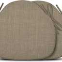 Kitchen Chair Cushions Set of 2, High-Resilience Foam Windsor Seat Pads, Dining Chair Cushions with Ties & Textured Cover, 2 Pack, 16.5 x 15.5 x 2, Light Brown