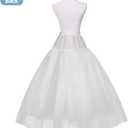 VeMee Women Wedding Petticoat Crinoline Underskirt Slips Underskirt for Women (White-hoopless Xl)