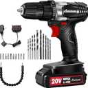 AVID POWER 20V MAX Lithium lon Cordless Drill, Power Drill Set with 3/8-Inch Keyless Chuck, Variable Speed, 16 Position and 22pcs Bits (Black)