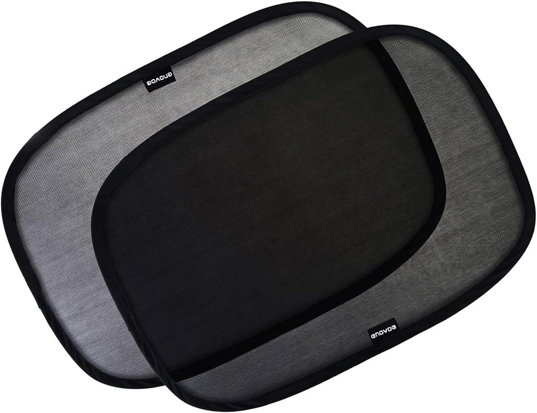 Enovoe Car Window Shades for Baby (2 Pack) - 21x14 Inches Sun Shade Blocker, Cling - Glare Shield and UV Rays Protection for Your Child - Side Windows Screens for SUV- Mesh Window Shades for car Baby