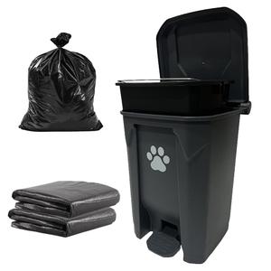 Dog Poop Trash Can Outside 20L with Waste Bags Outdoor Dog Poop Trash Can for Backyard with Lid Foot Pedal and Removable Inner Bucket