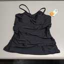 ANFILIA Womens Tankini Tops High Neck Bathing Suit Tops Slim Fit Ruched Swim Tops Only UPF50+
