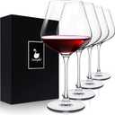 Crystal Red Wine Glasses Set of 4  16 oz Elegant Long Stem Wine Glasses in Gift Box, Premium Glassware for Wedding, Anniversary, Birthday Gifts