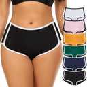 Mordlanka Women Boyshorts Underwear Cotton Panties Stretch Boxer Brief (Small, 6 Mixed Color)