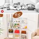 Purse Organizer for Closet, Clear Stackable Handbag Display Case Box for Handbag Storage Clear Box with Magnetic Door, Plastic Holder for Clothes, Bag, Shoes, Collectibles, Book, Cosmetic 5 Packs