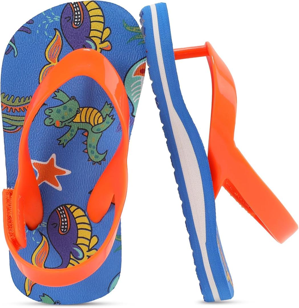 Toddler Flip Flops Girls Sandals Cute Jelly Boys Kids Flip-flops Adjustable Back Strap Non Slip Sole Lightweight Princess Sandal for Girl Swim Pool Summer Outdoor Beach