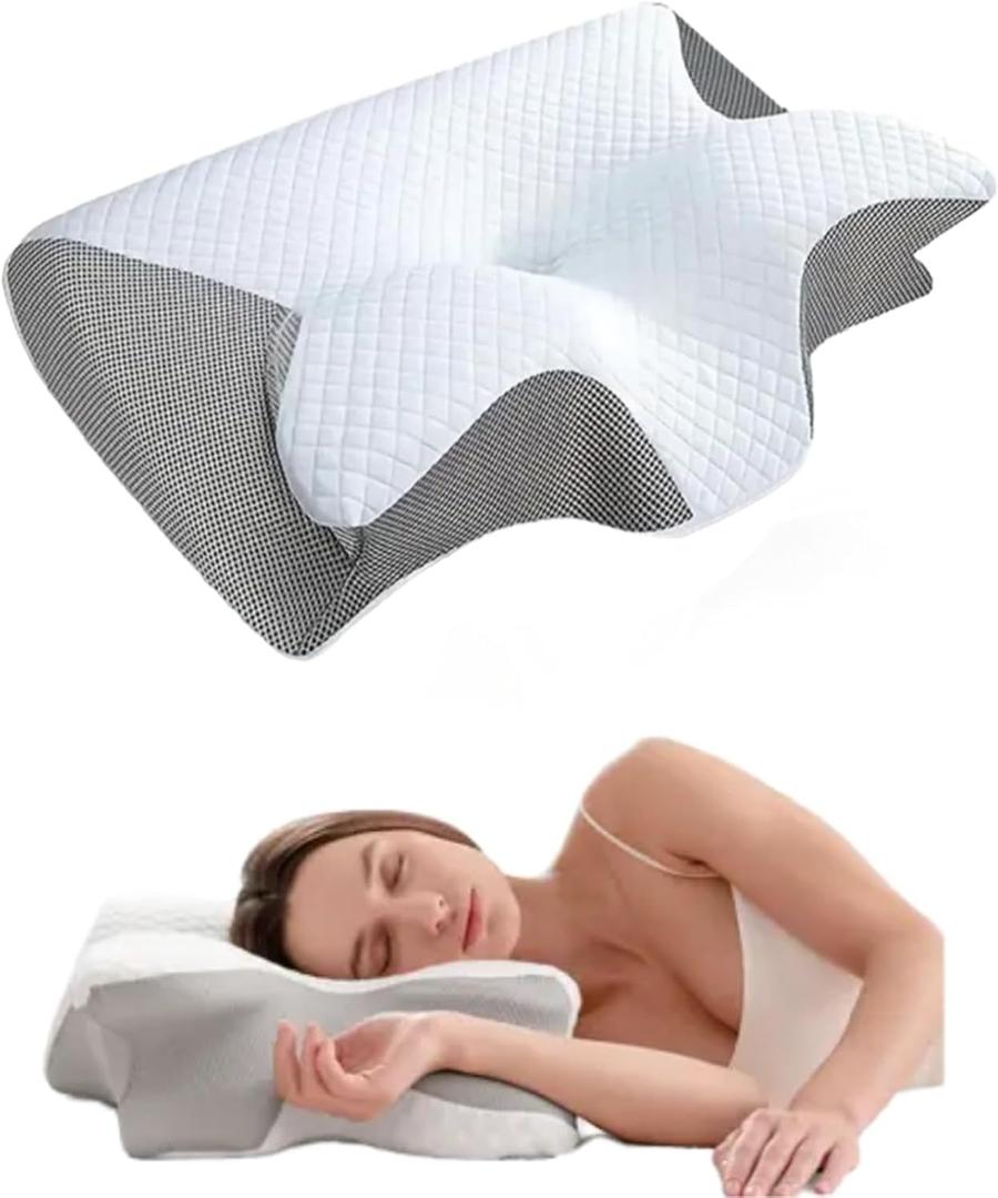 Sleep Apnea Pillow,Cervical Pillow for Sleep Apnea,Premium Memory Foam Pillows for Neck Pain Relief, Neck Support Ergonomic Pillows Side Sleeper Pillow, for Side, Back, Stomach Sleepers (Grey)