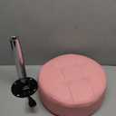 Pink 4.9-inch Thickened Vanity Stool Round PU Leather Swivel Height Adjustable Makeup Chair Ottoman for Bedroom Living Room SPA Salon Shop Small