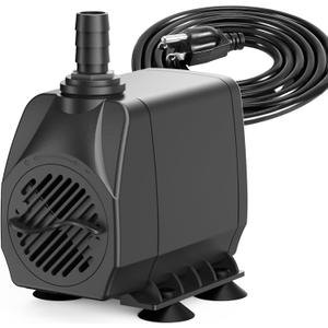 Submersible Pump 660GPH (2500L/H 45W) with AUTO-Shut-Off 8.2ft High Lift for Fountains, Hydroponics, Ponds, Aquariums & More