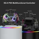 ASRVA Wireless Controller for PS5/PS5 Pro/PC, Hall Effect Joysticks & Triggers (No Drift), 2 Back Buttons, RGB, Translucent Design, Dual-Mode, Compatible with iOS/Android