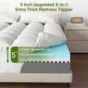5 Inch Full Size Mattress Topper,Memory Foam Mattress Toppers -2.5" Cooling Gel Foam Mattress Pad+2.5" 1500GSM Thick Bamboo Pillow Top with 2X Soft and Supportive for Back Pain Relief,75 * 54 * 5in