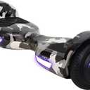 Hover-1 Helix Electric Hoverboard | 7MPH Top Speed, 4 Mile Range, 6HR Full-Charge, Built-In Bluetooth Speaker, Rider Modes: Beginner to Expert (Camo)