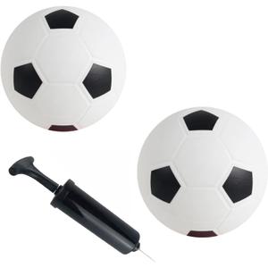Sports Balls with Hand Pump for Kids and Toddlers - (Pack of 2) 6-Inch Diameter Rubber Sport Ball Set Includes Soccer Ball Basketball for Fun Outdoors and Backyard