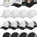 Mepase 15 Pieces Sublimation Baseball Cap Blank Trucker Hats Polyester Unisex Mesh Adjustable Cap for Men Women