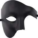 KEFAN Mens Mask Masquerade Mask Phantom of The Opera Half Face Mask (Black)