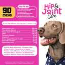 Hip & Joint Supplement for Dogs  Glucosamine, Chondroitin, MSM, Turmeric & Hemp Oil  Natural Mobility & Pain Relief Soft Chews  Beef Flavor  90 Count  Made in USA