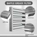 Stainless Steel Commercial Kitchen Hood Filter, Range Hood Baffle Grease Filter for Restaurant Exhaust Hoods, UL/NSF Listed, 19.5 W x 15.5 H Inch 4 Grooves Hood Filters（5 Pack）