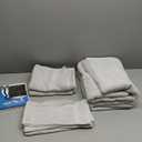 LANE LINEN Luxury Bath Towels Set - 6 Piece 100% Cotton Bathroom Quick Dry Shower Extra Aborbent Towel Super Soft 2 Hand Wash Cloths Space Light Grey