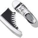 Iarus High Top Sneakers for Women White Canvas Comfortable Shoes for Women Walking Casual Sneakers Tennis Shoes 10.5