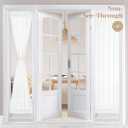 HOMEIDEAS Non-See-Through French Door Curtains Set of 2 for Front Door, Light Filtering Privacy Semi Sheer Window Curtains with Rod Pocket and Tie Back, White, 26W X 72L Inch (26"W x 72"L (Pack of 2))
