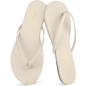 Flat Leather Flip Flops for Women, Comfortable Dressy Thong Sandals 2025 Summer and Spring Vacation Essentials, Chanclas Para Mujer 11