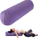 MABOZOO Round Yoga Pillow, Cylindrical Yoga Bolster Pillow with Washable Cover, Meditation Cushion Body Cushion for Practice, Restorative, Meditation (Purple)
