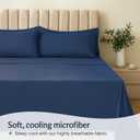 LuxClub 4 PC Full Sheet Set, Breathable Luxury Bed Sheets, Deep Pockets 18" Wrinkle Free Cooling Bed Sheets Machine Washable Hotel Bedding Silky Soft - Navy Full