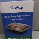 Dealusy 50 Pack (100-Piece) 24 oz Meal Prep Containers Reusable with Lids, Sturdy Leakproof & Food Safe, Microwave, Freezer, Dishwasher Safe Prep Containers, To Go Take Out Plastic Food Storage